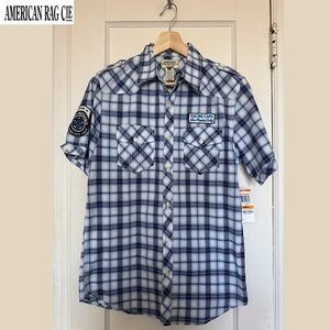 American Rag Men’s Short Sleeve Graphic Button Down Shirt | Size S